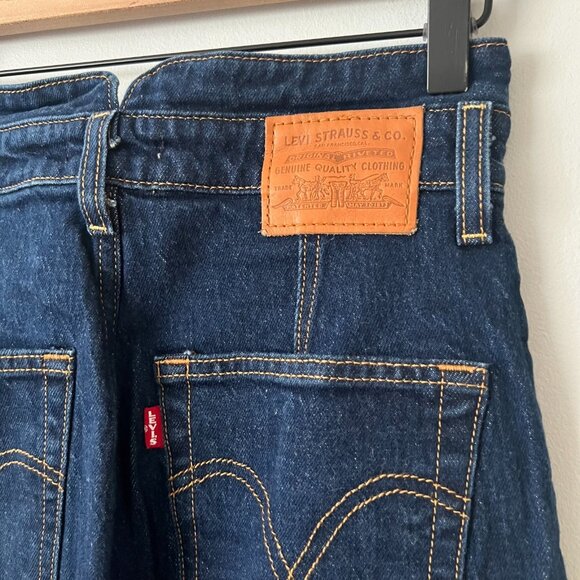 Levi's Tailored Ribcage Straight Leg Jeans Dark Wash Women's Size 27 - Picture 10 of 12